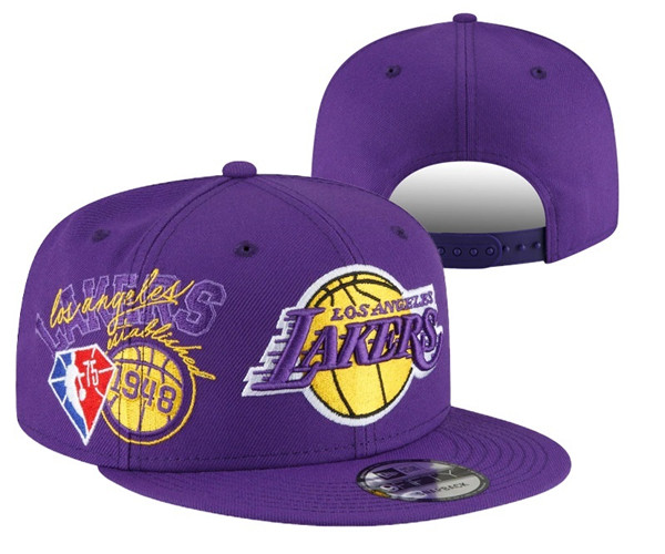 Los Angeles Lakers Stitched Snapback 75th Anniversary Hats 087